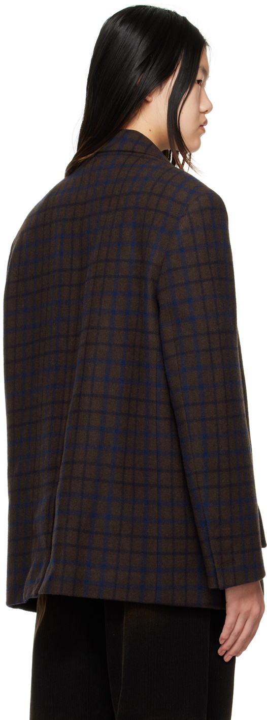 We11 Done Checkered Suit Jacket In Black