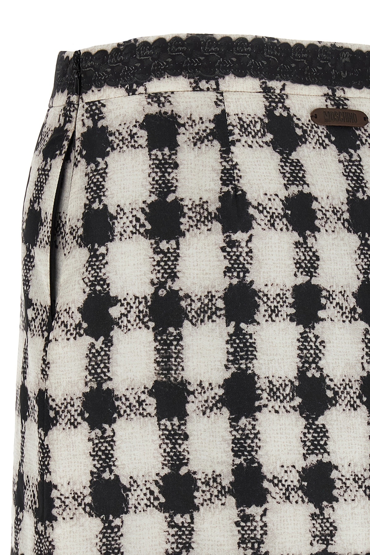 Moschino Blackwhite Texture Print Mini Skirt In Black
