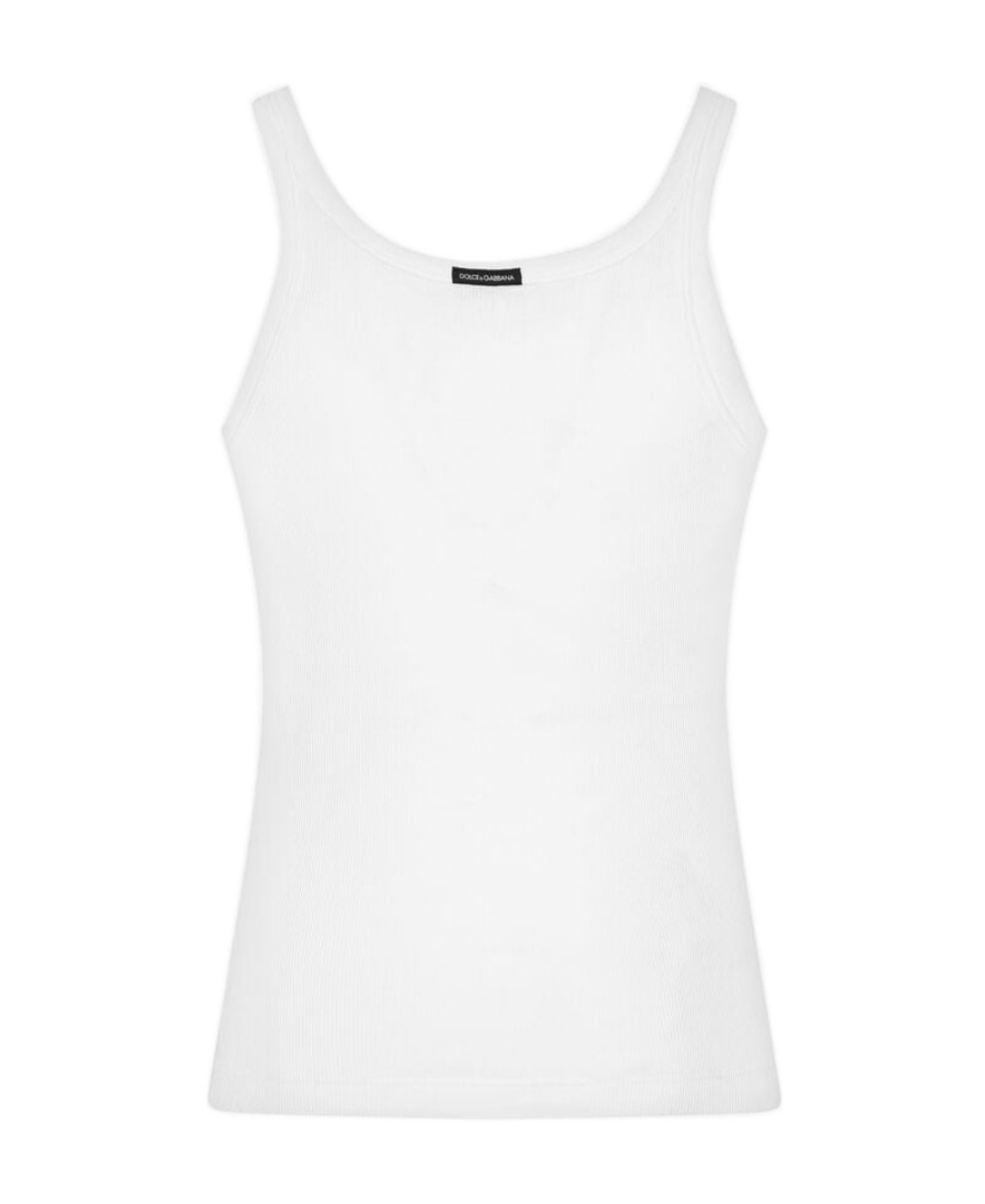 Dolce & Gabbana White Cotton Tank Top In White