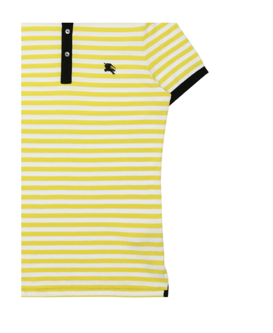 Burberry Striped Polo Shirt In Yellow