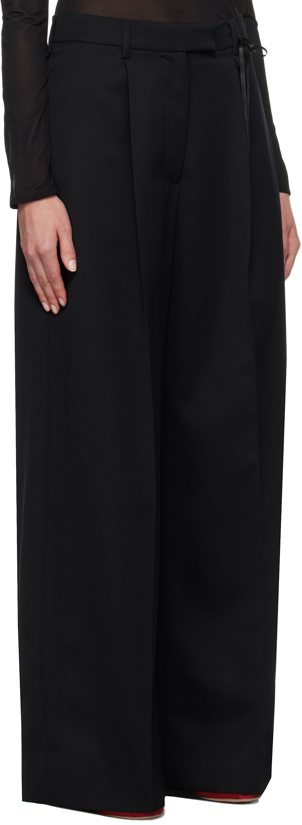 Simone Rocha Wide-leg Puddle Trousers In Black