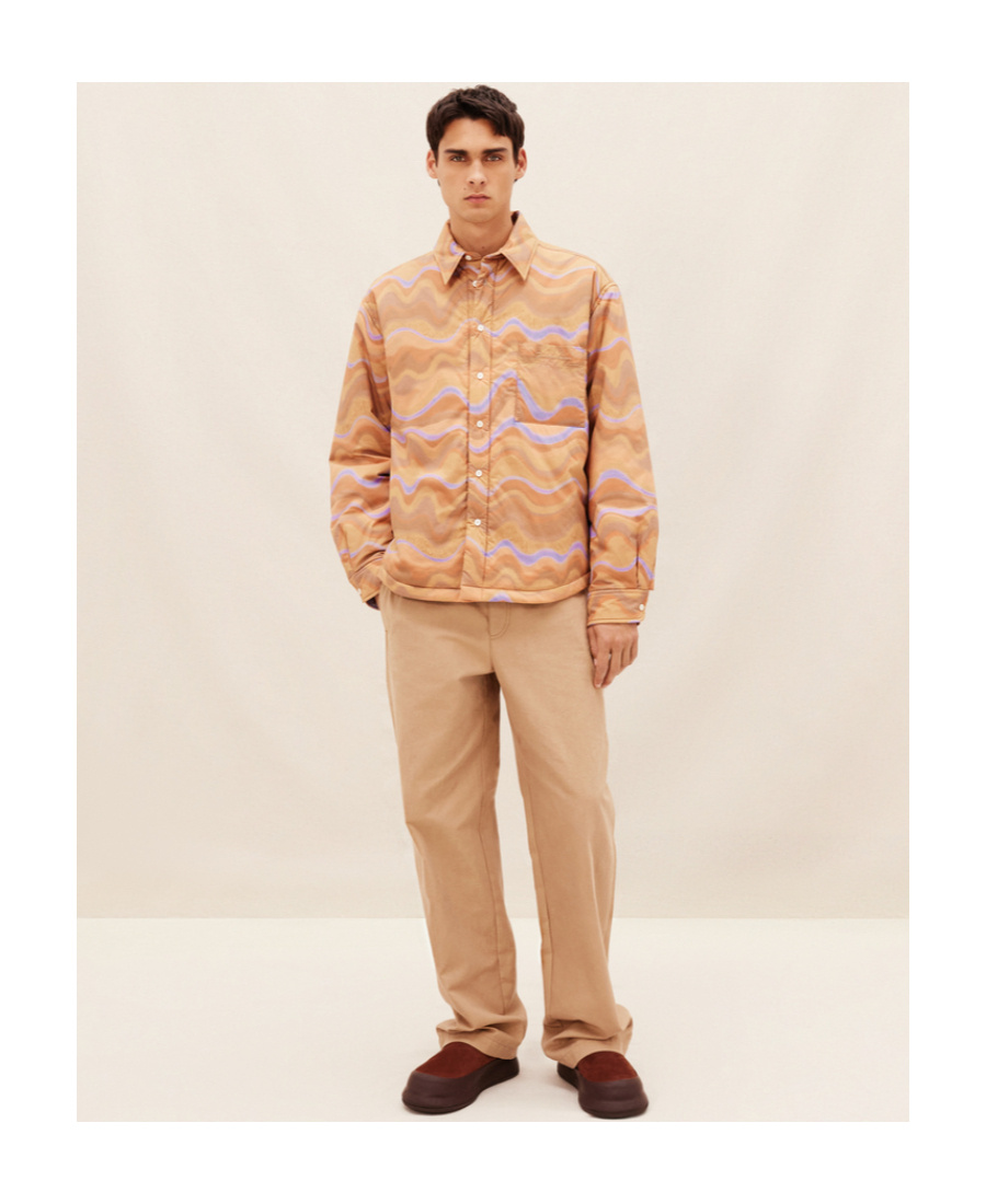 Jacquemus Padded Shirt Jacket In Nude