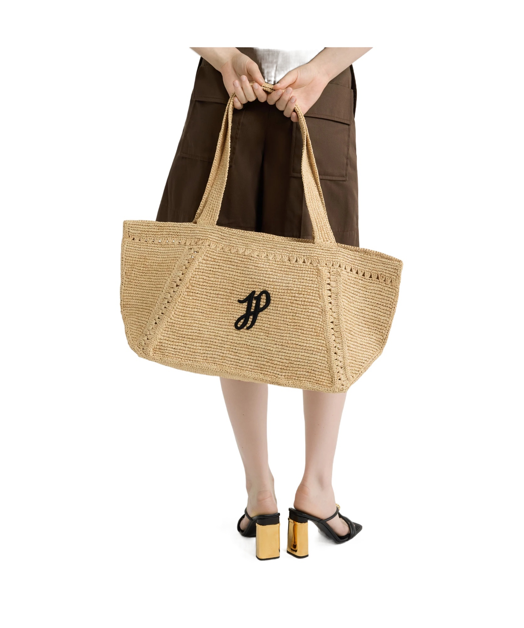 Patou Natural Trapeze Large Tote In Vanilla