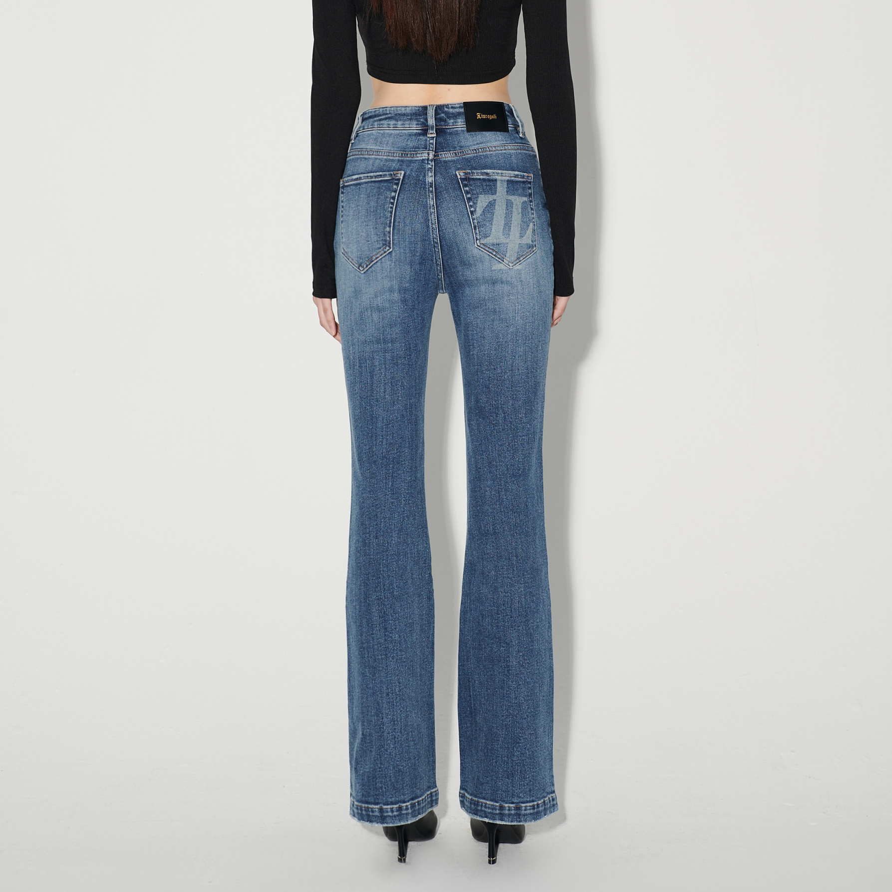 Liuregali Straight Zipper Jeans In Blue