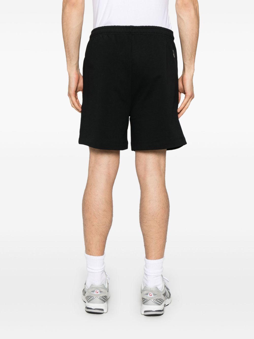Barrow Elastic Waistband Iridescent Detail Shorts In Black