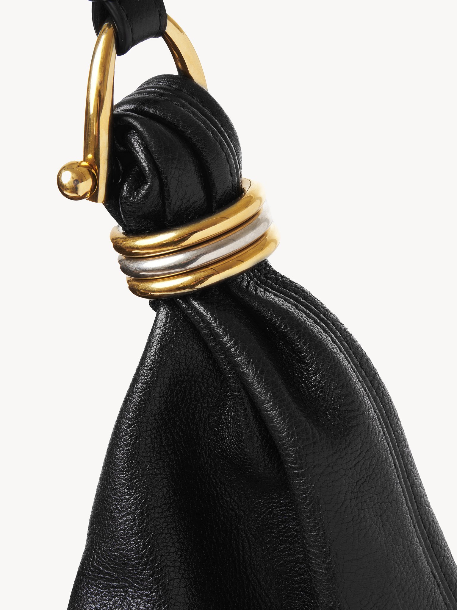 Chloé Large Logo Stray Bag In Black