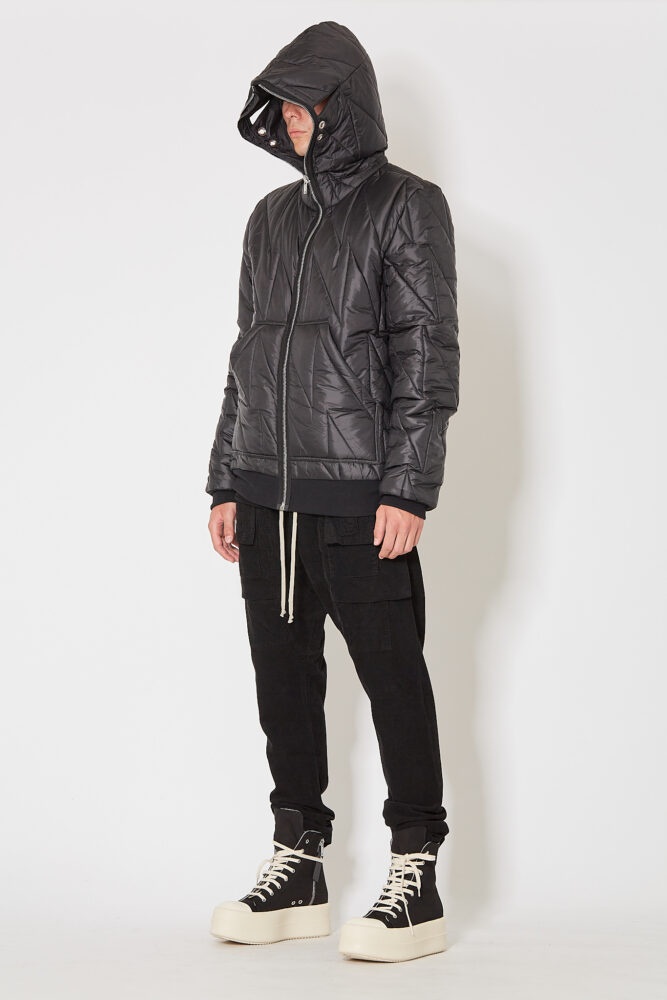 Rick Owens Drkshdw Gimp Quilted Hooded Jacket In Black