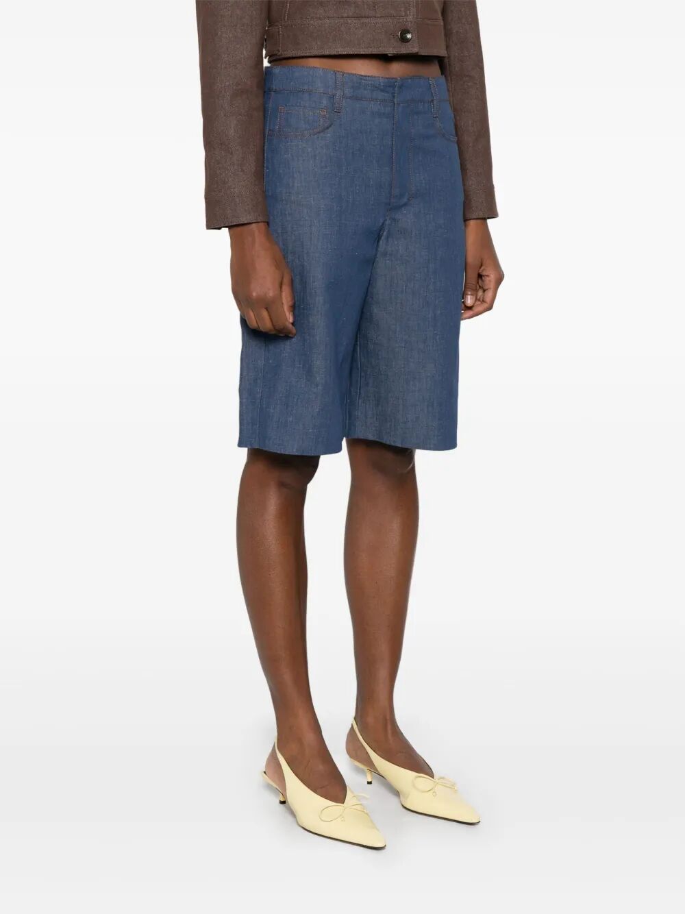 Max Mara Denim Shorts With Belt Loops In Blue
