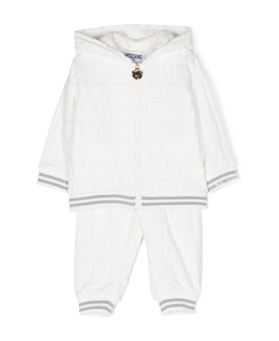 Moschino Logo-embossed Terry-cloth Tracksuit In White
