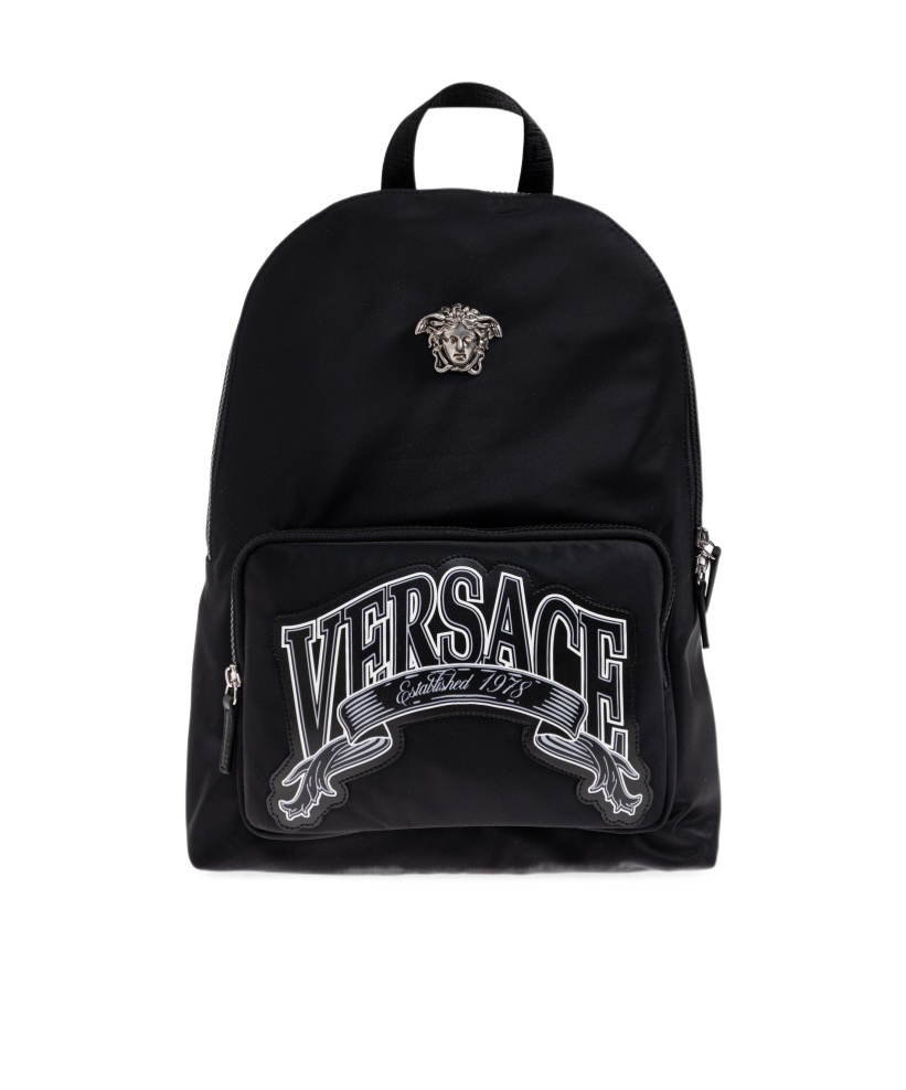 Versace Medusa-logo Backpack In Black