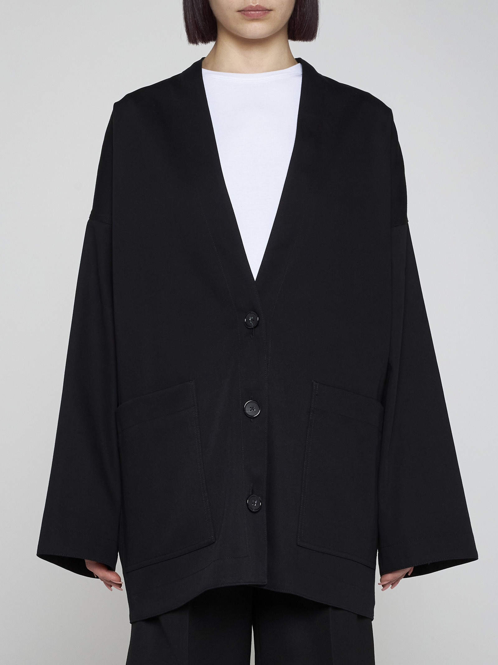 Totême Toteme Oversized Cotton Cardigan In Black