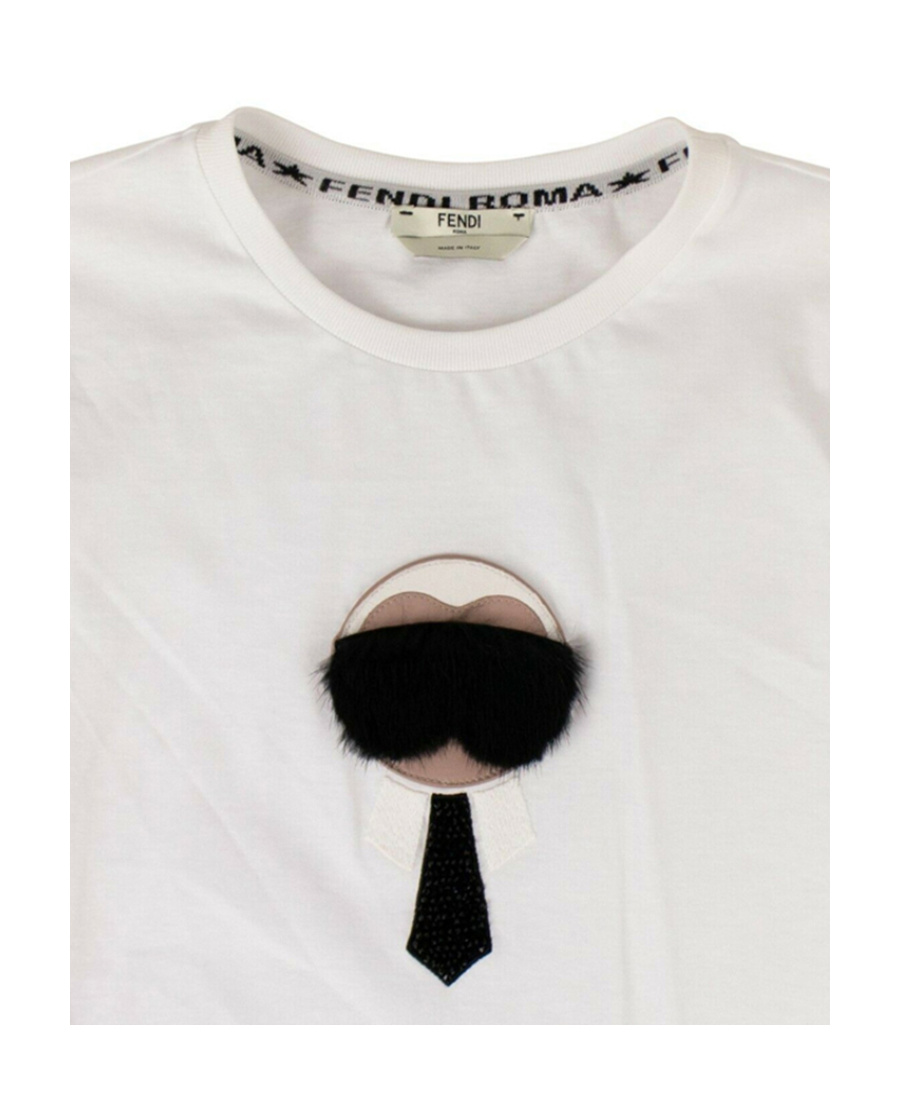Fendi X Karl Lagerfeld T-shirt With Round Neck In White