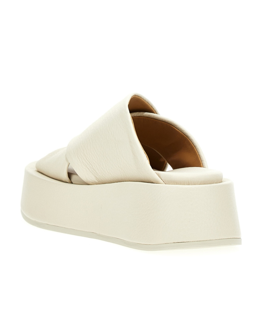 Marsèll Round-toe Platform Mules In White
