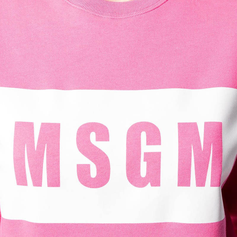 Msgm Logo Sweater In Pink