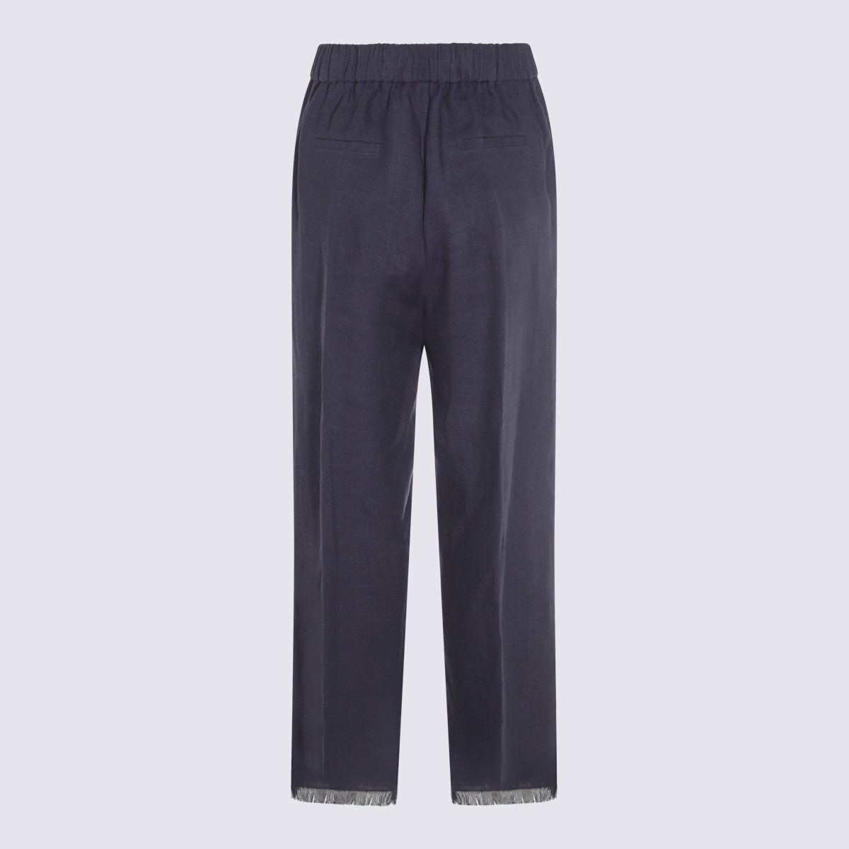 Antonelli Blue Linen Pants In Blue