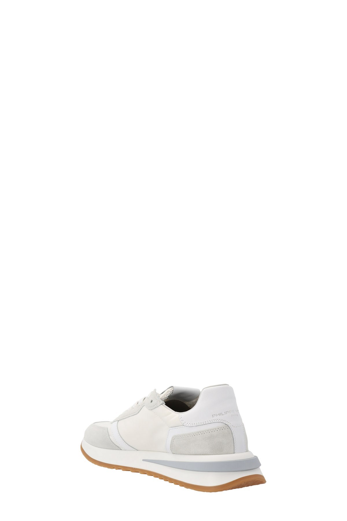 Philippe Model Casual Low Top Sneakers With Suede Inserts In White