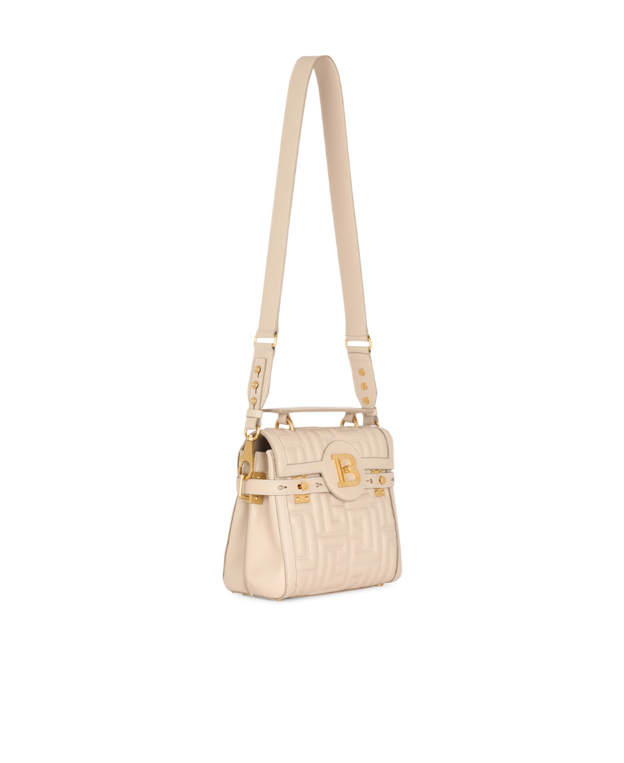BALMAIN B-BUZZ 23 BAG IN MONOGRAM QUILTED LEATHER