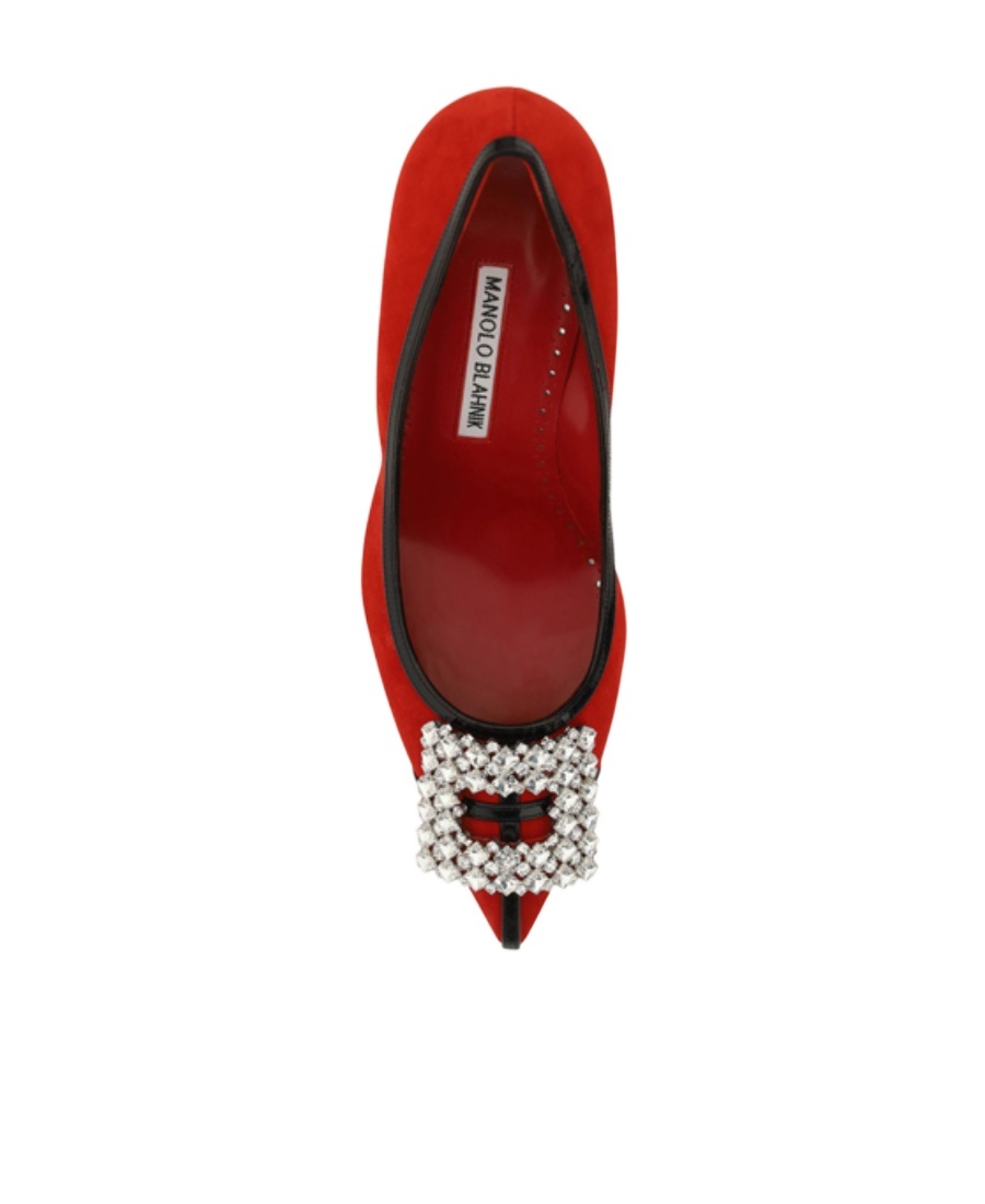 Manolo Blahnik Tuberian 90 Suede Pumps In Red