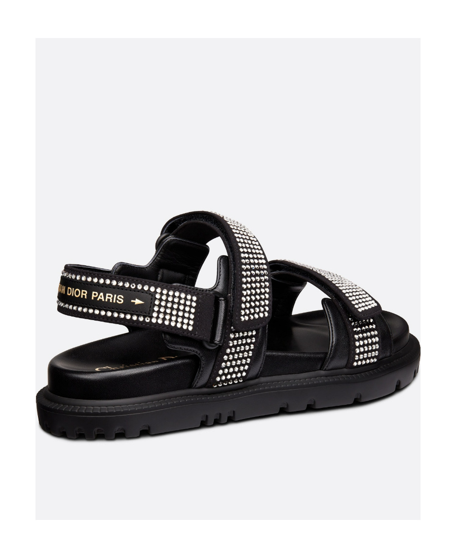 Dior Act Magic Buckle Open Toe Sandals In Black