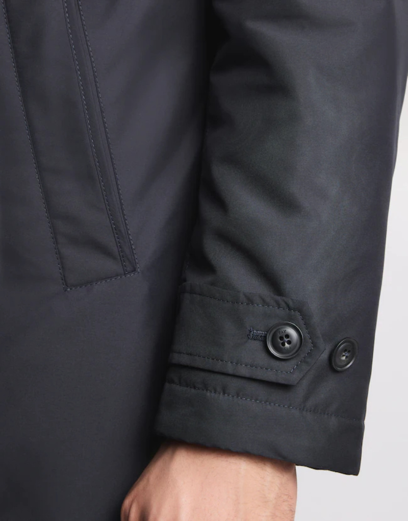 Fay Double-front Morning Coat With Padded Interior In Black