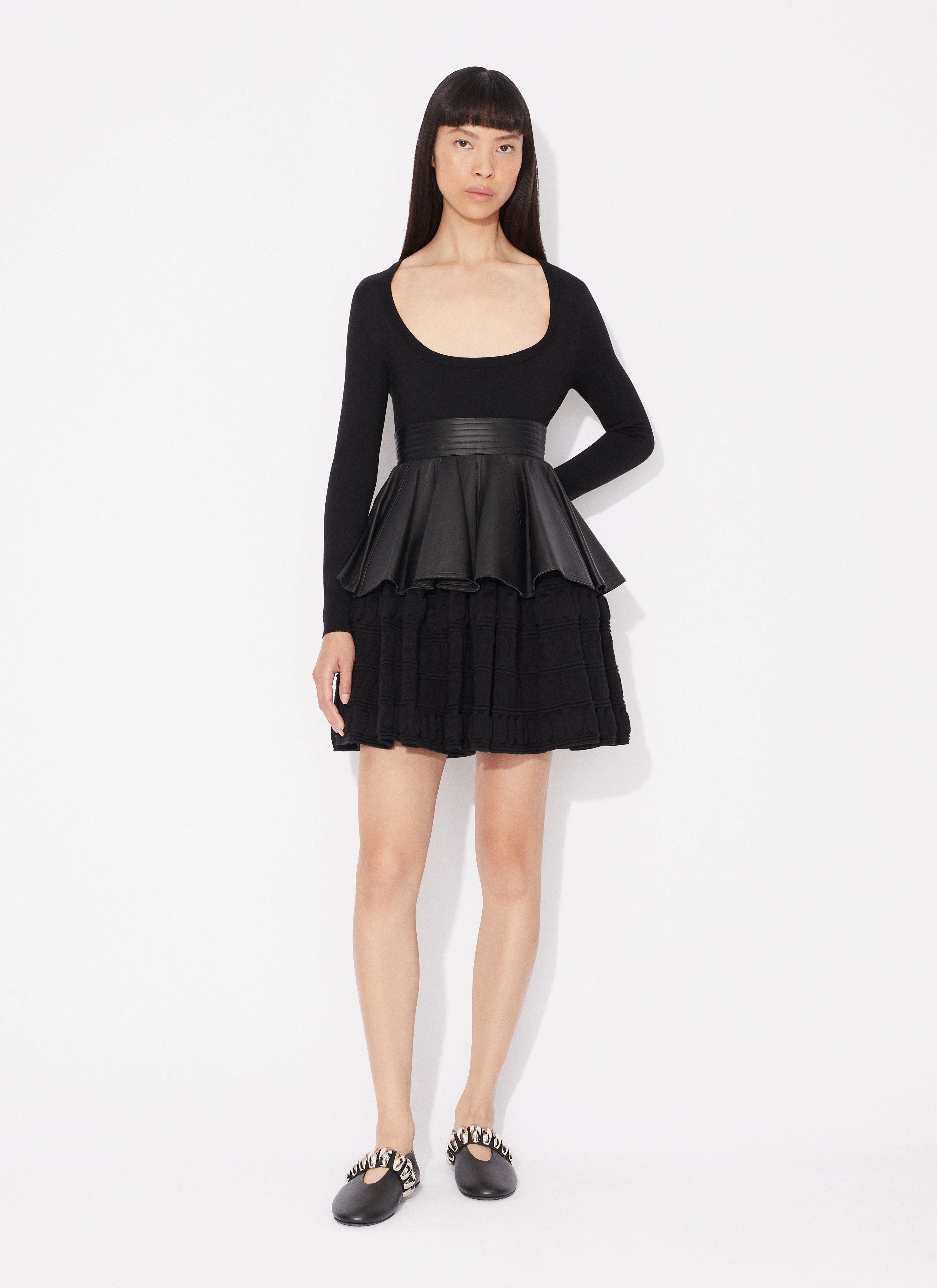 ALAÏA LONG-SLEEVED WOOL DRESS