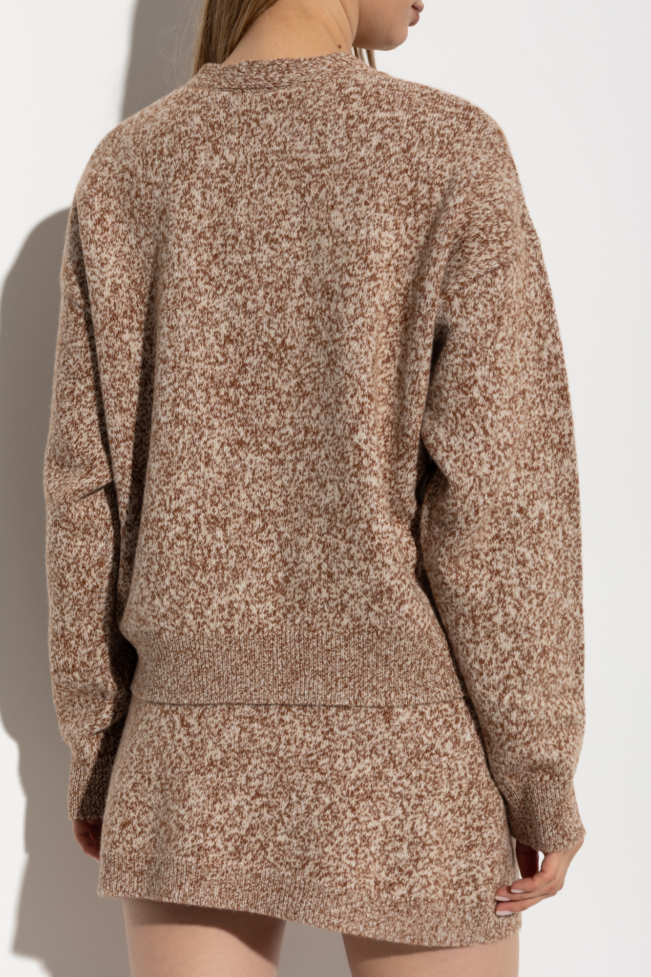 Versace Button-down Textured Cardigan In Brown