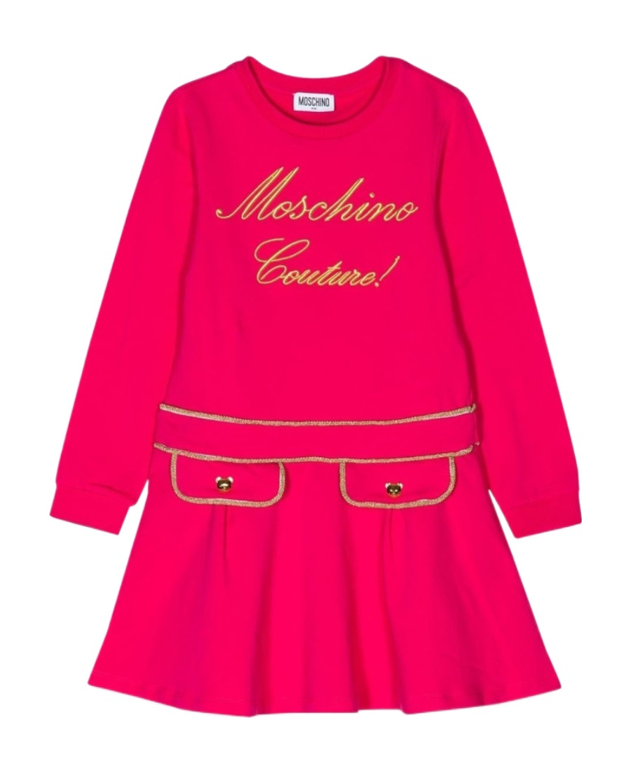 MOSCHINO LOGO-EMBROIDERED SWEATSHIRT DRESS