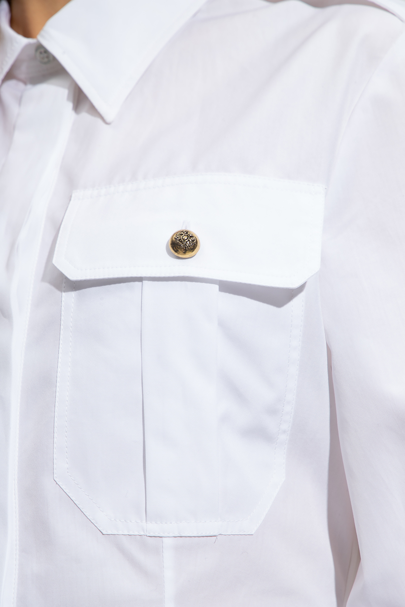 Alexander Mcqueen Box-pleat Cotton Shirt In White