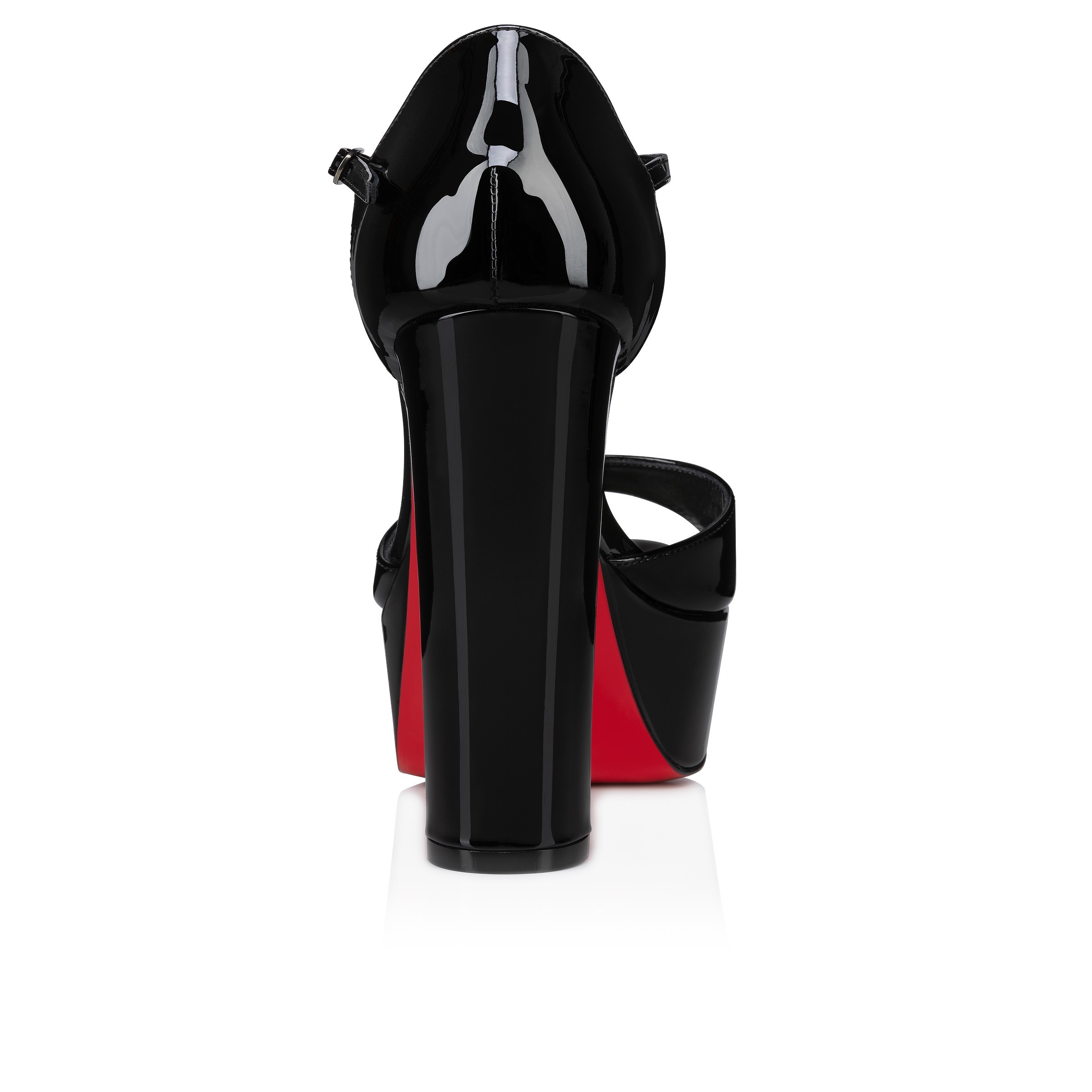 Christian Louboutin Sandaloo Patent Red Sole Platform Sandals In Black