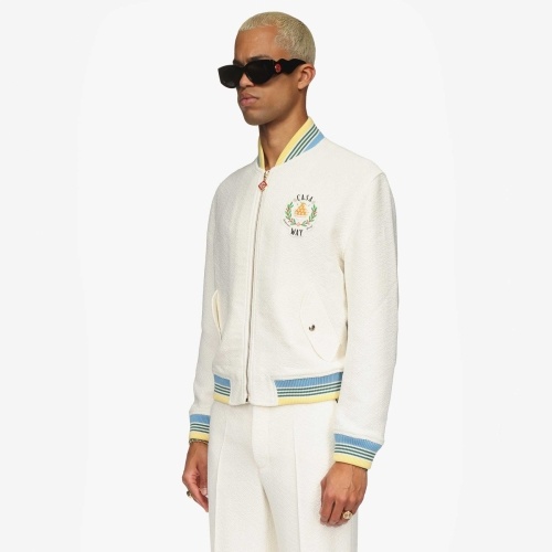 Casablanca Casa Way Viscose Blend Bomber Jacket In White