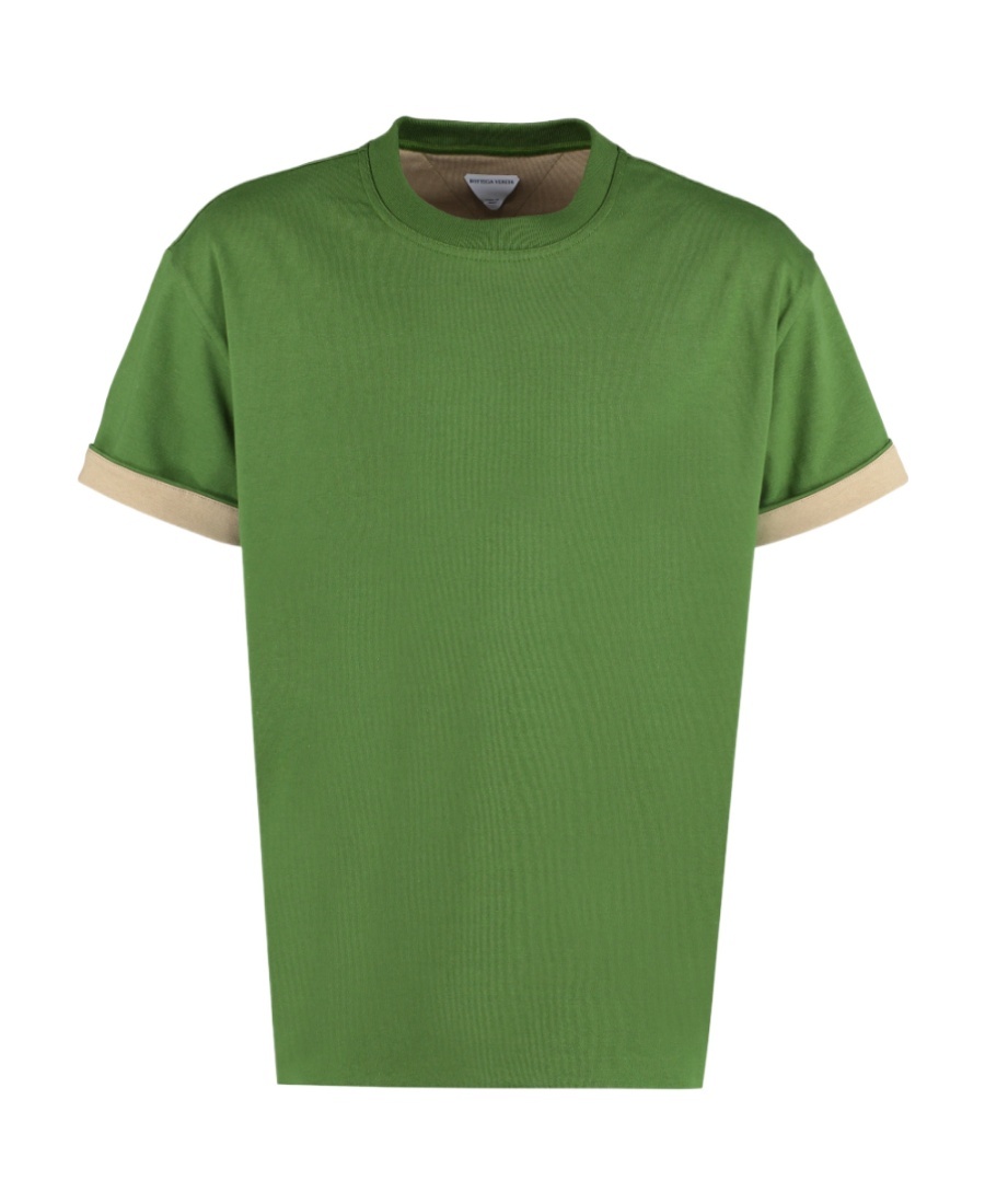 Bottega Veneta Logo Short-sleeved T-shirt In Green