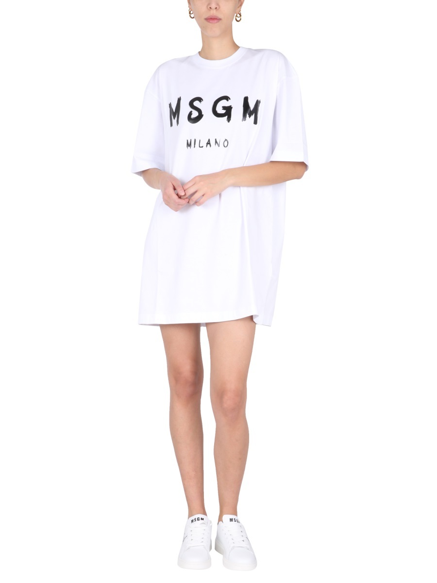 Msgm Woman Mini Dress White Size M Cotton In White