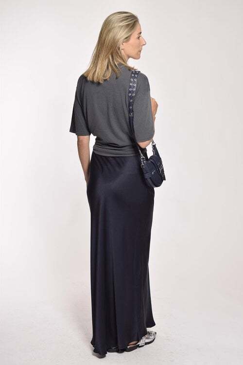 Anine Bing Satin Skirt In Black