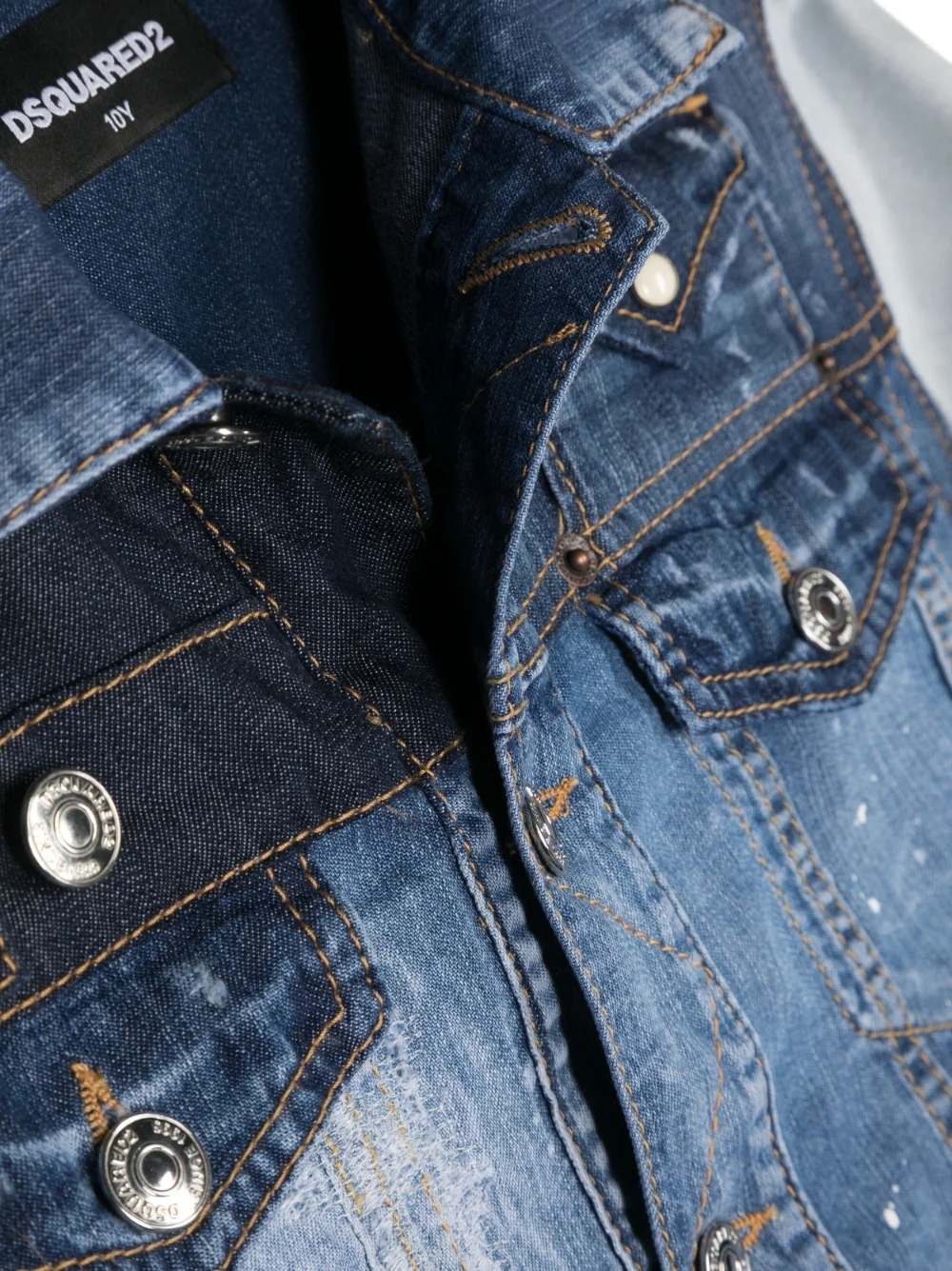 Dsquared2 Quilting Details Denim Jacket In Blue
