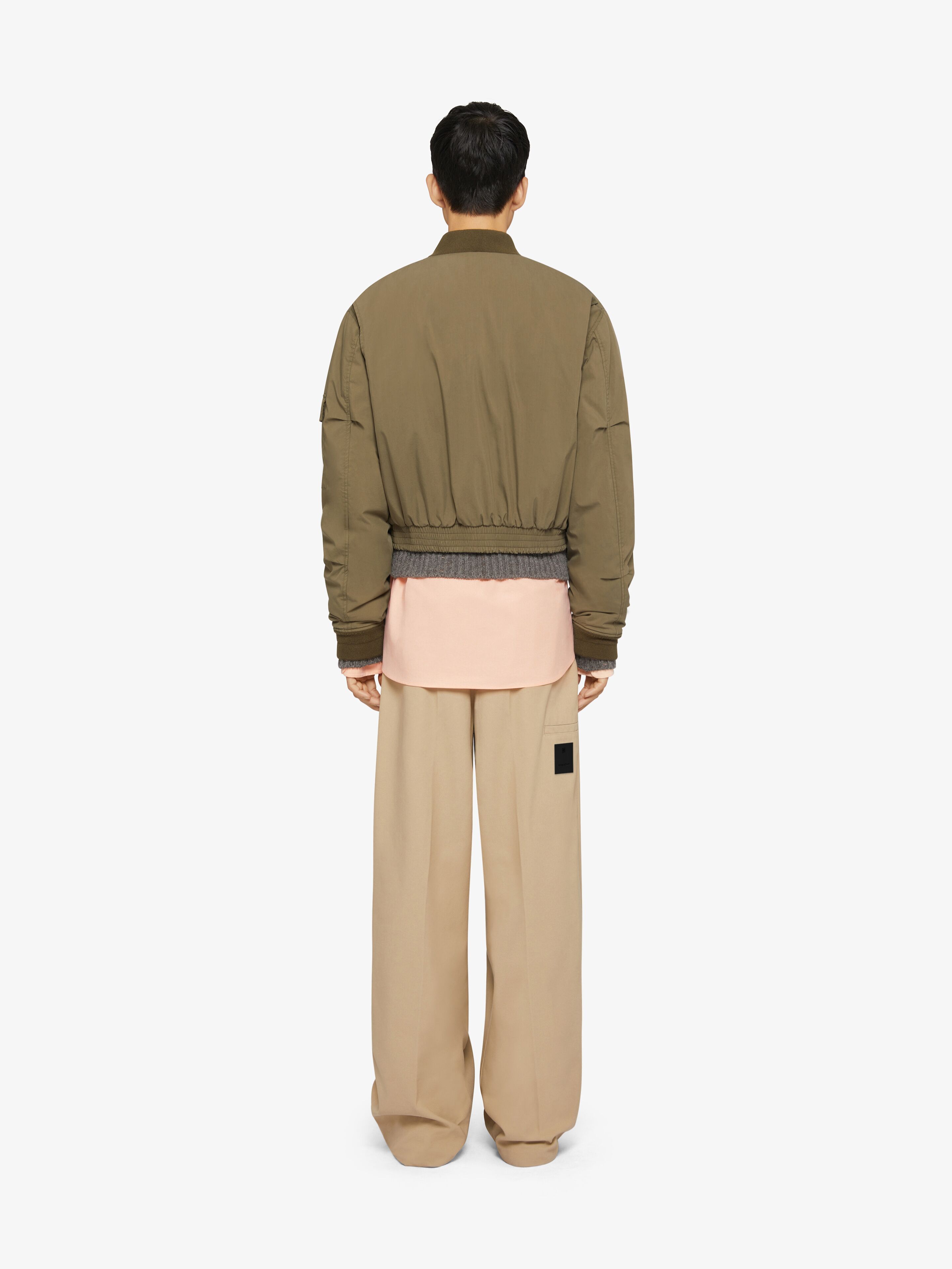 Givenchy Cropped Bomber Jacket In Green