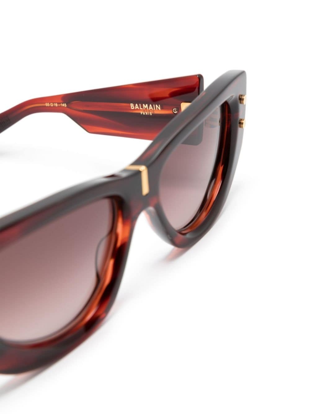 Balmain Logo Sunglasses In Brown