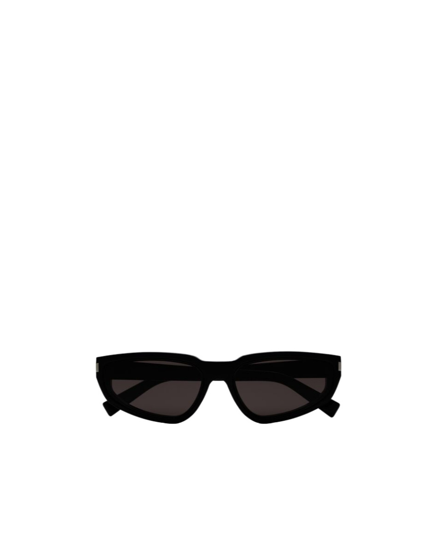 Saint Laurent Logo-print Cat-eye Sunglasses In Black