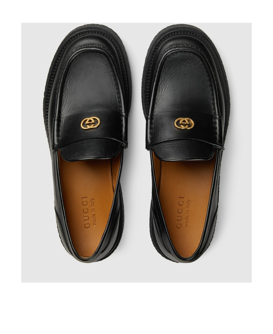 Gucci Logo Plaque Slip-on Loafers In Black