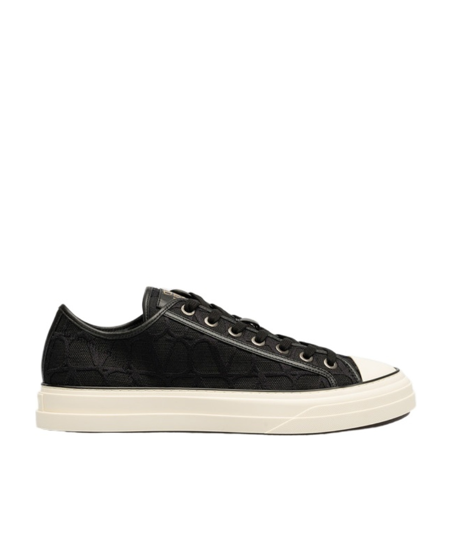 Valentino Toile Iconographe Totaloop Low-top Sneakers In Black