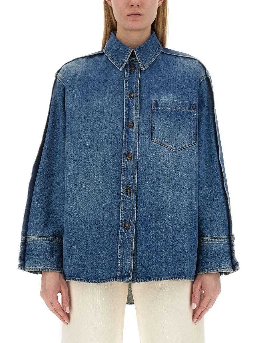 VICTORIA BECKHAM LONG-SLEEVED LAPEL SHIRT