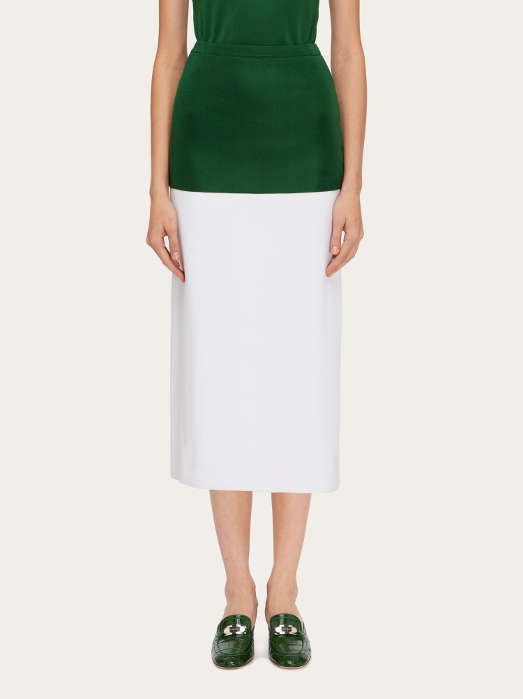 Shop Ferragamo Emblem Skirt In Green