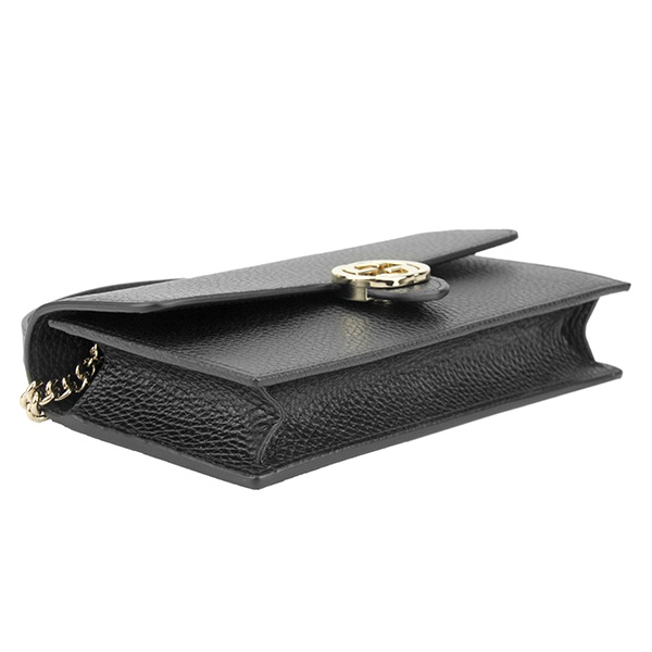 Gucci Litchi Pattern Chain Shoulder Bag In Black