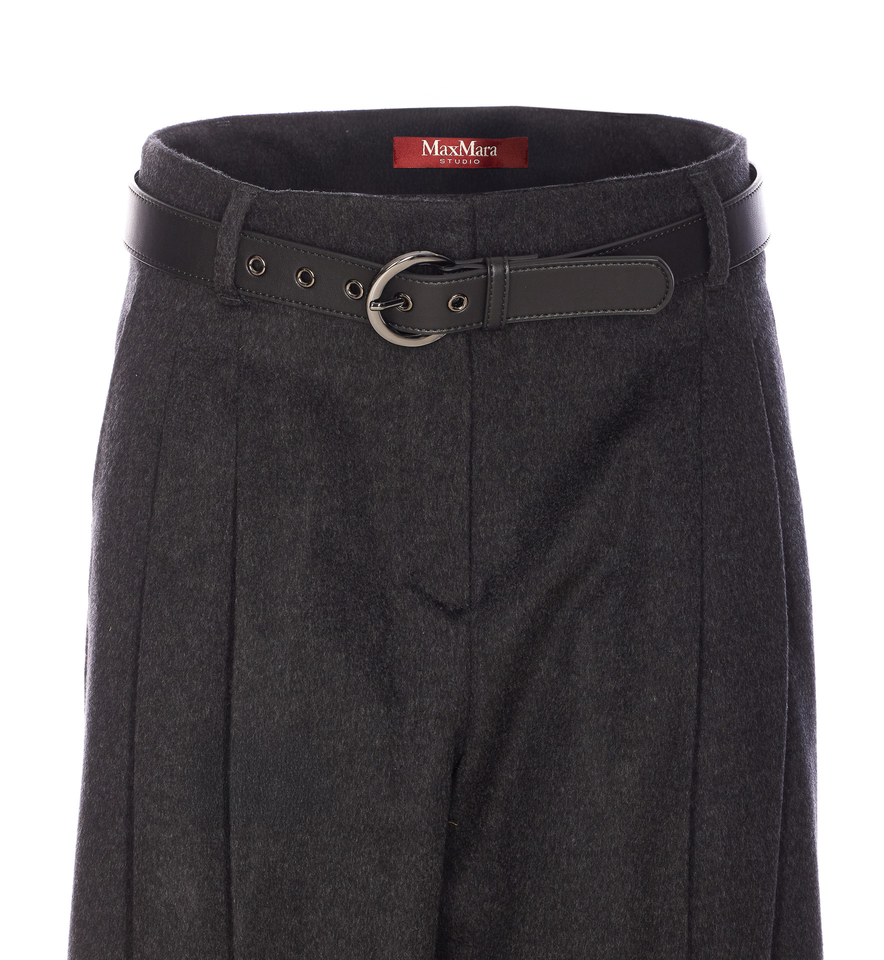 Max Mara Casual Pants With Belt Loops In Black