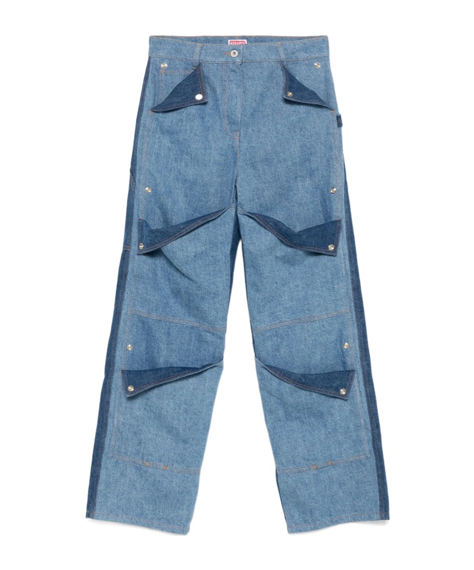 Kenzo Multi-pocket Jeans In Blue
