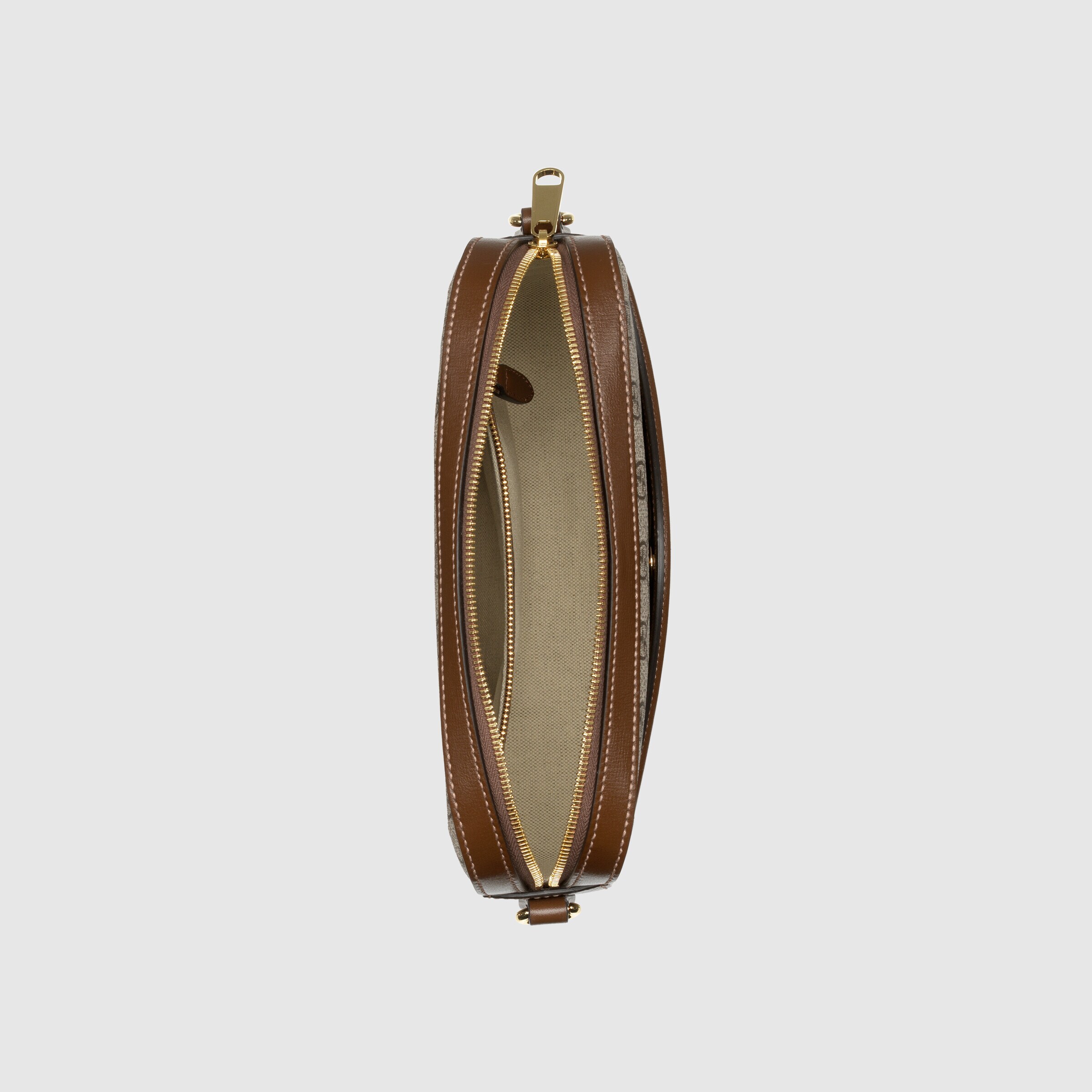 Shop Gucci Gg-canvas Messenger Bag In Nude