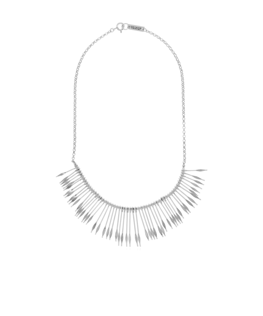 Isabel Marant Slim Pendant Necklace In Gray