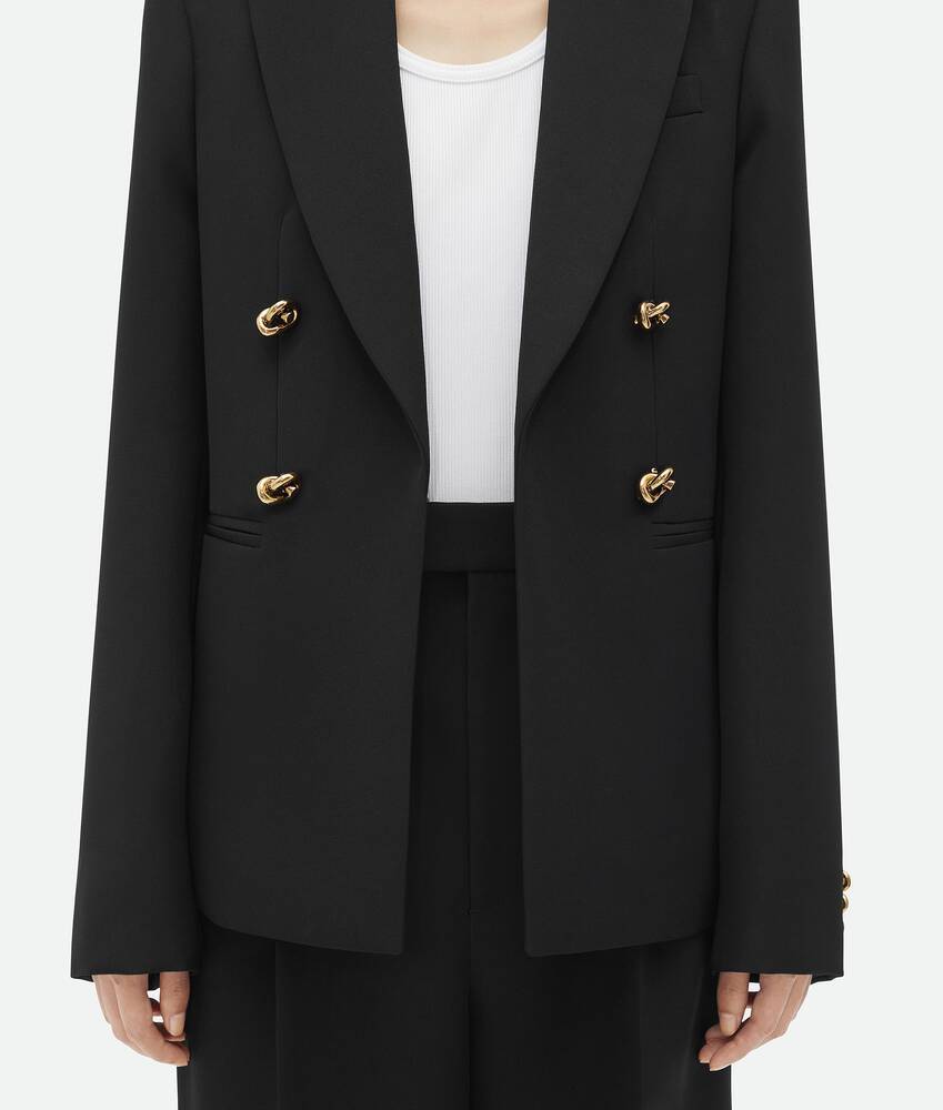 Bottega Veneta Women Wool Double-breasted Jacket In Black