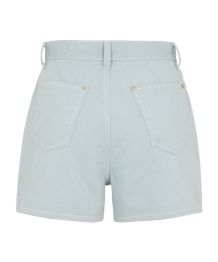 Fendi Ff-motif Cotton Shorts In Blue