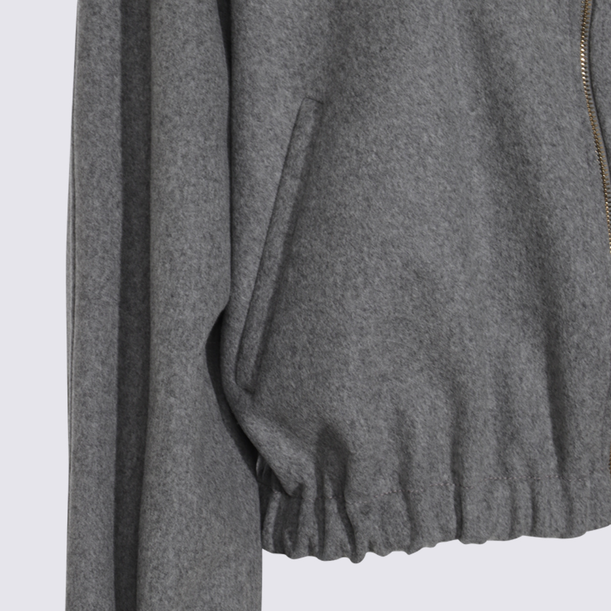 Fabiana Filippi Casual Jacket With Elastic Hem And Side Pockets In Gray