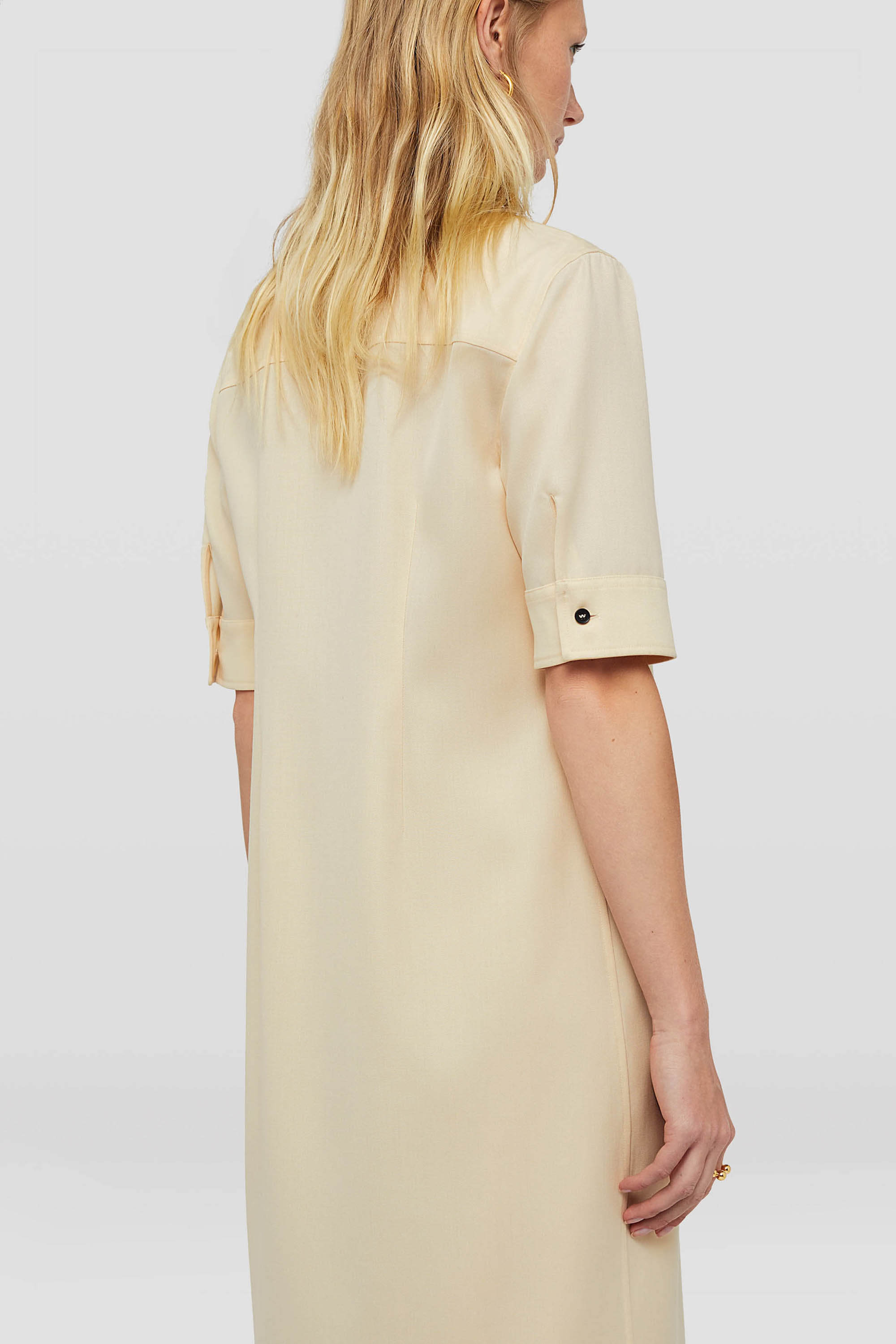 Jil Sander Wool Gabardine Long Shirt In Nude